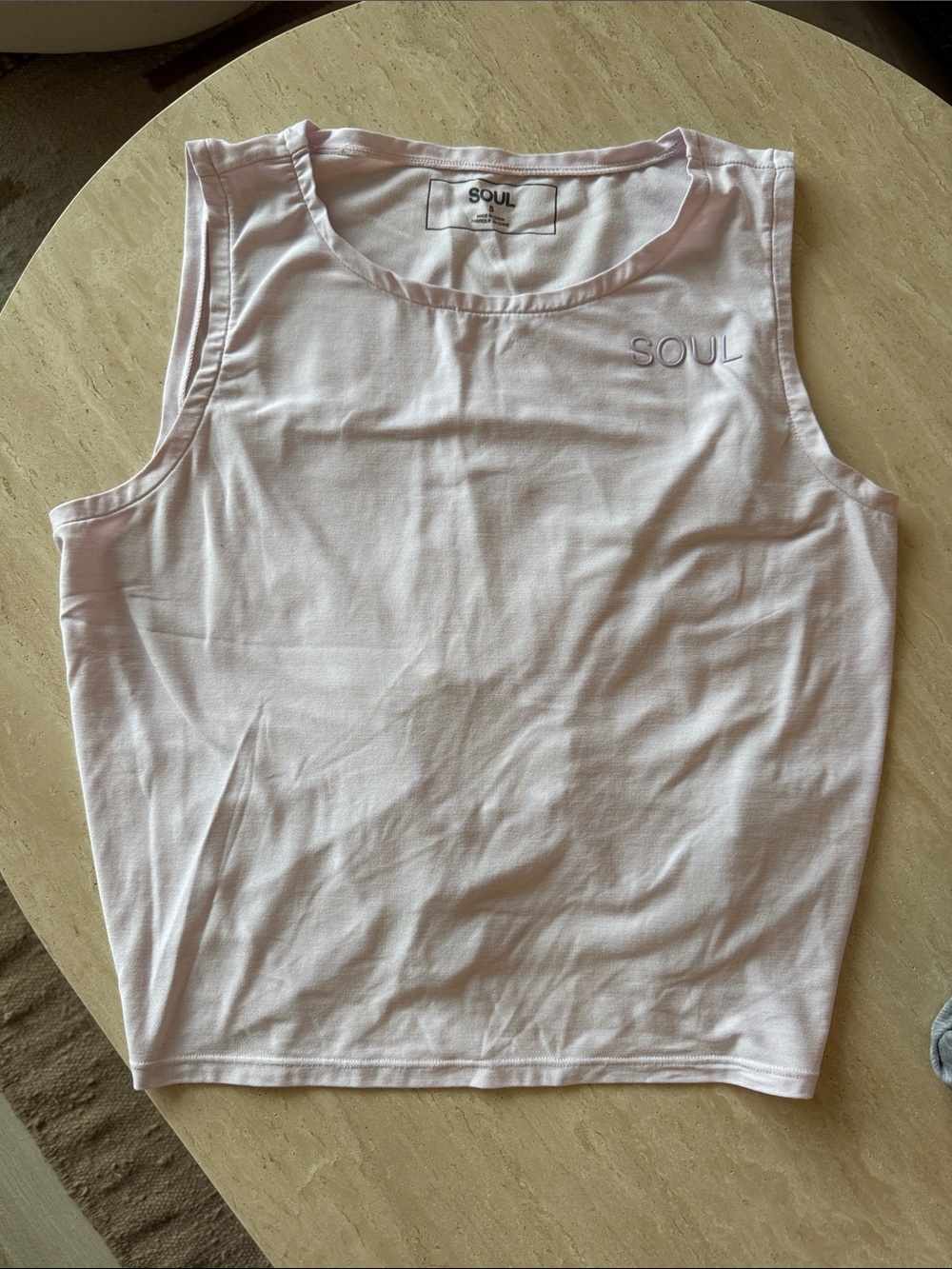 soulcycle Light Pink Crewneck Sleeveless Tank